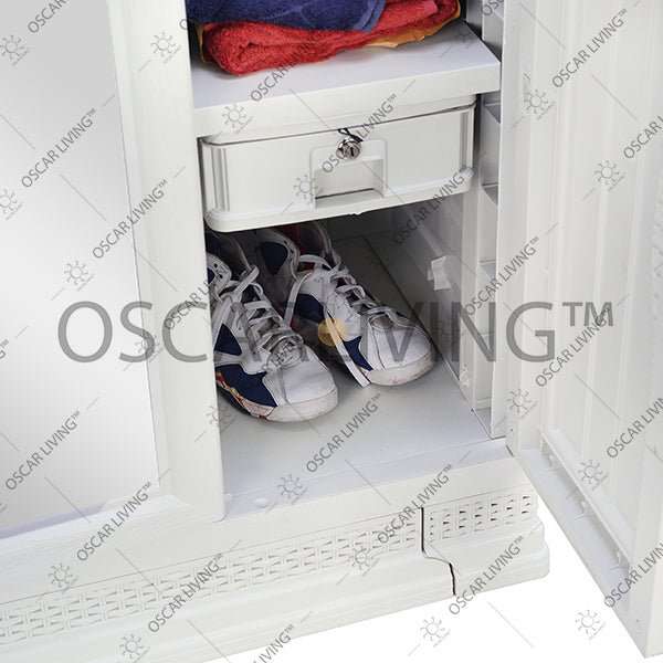 LEMARI PLASTIK - PLASTIC WARDROBE Lemari Plastik Napolly Cabro388 + Kaca | Plastic Wardrobe NAPOLLY OSCARLIVING