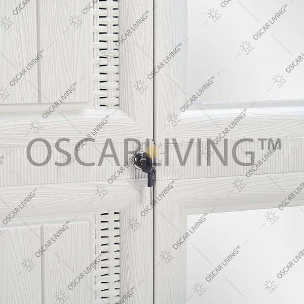 LEMARI PLASTIK - PLASTIC WARDROBE Lemari Plastik Napolly Cabro388 + Kaca | Plastic Wardrobe NAPOLLY OSCARLIVING
