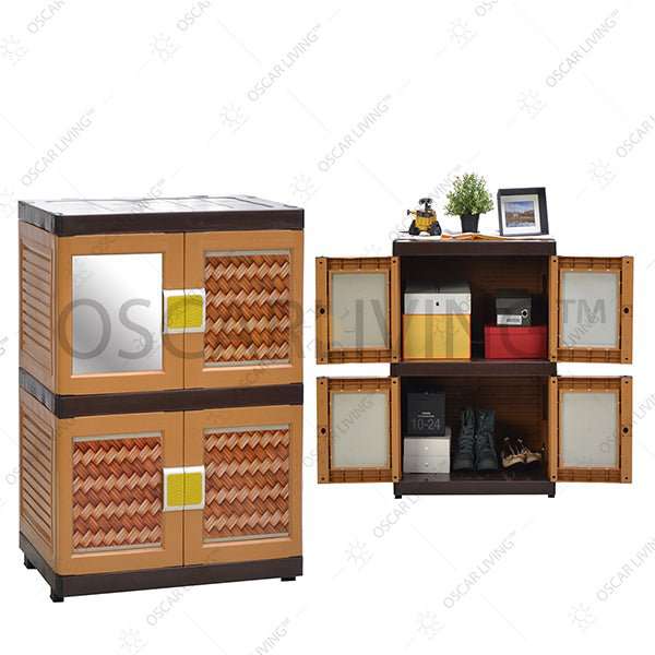 LEMARI PLASTIK - PLASTIC WARDROBE Lemari Plastik HK Plast Motif Bambu HK PLAST OSCARLIVING