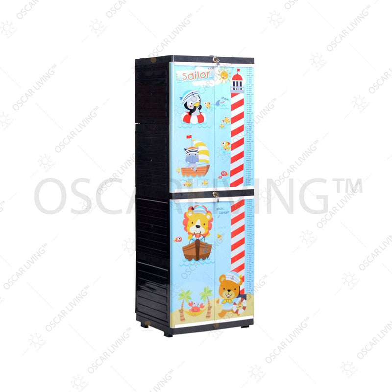 PLASTIC WARDROBE Lemari Plastik Tabitha LS2P Motif Sailor - Motif Circus | Plastic Wardrobe TABITHA OSCARLIVING