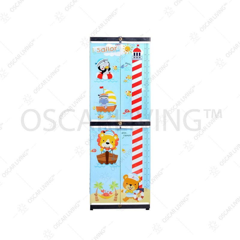 PLASTIC WARDROBE Lemari Plastik Tabitha LS2P Motif Sailor - Motif Circus | Plastic Wardrobe TABITHA OSCARLIVING