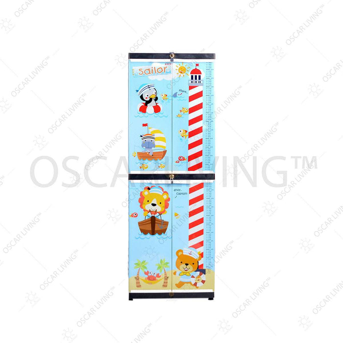 PLASTIC WARDROBE Lemari Plastik Tabitha LS2P Motif Sailor - Motif Circus | Plastic Wardrobe TABITHA OSCARLIVING