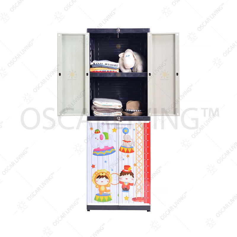 PLASTIC WARDROBE Lemari Plastik Tabitha LS2P Motif Sailor - Motif Circus | Plastic Wardrobe TABITHA OSCARLIVING