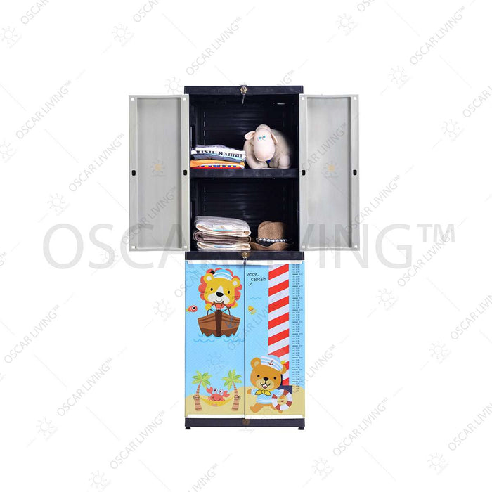 PLASTIC WARDROBE Lemari Plastik Tabitha LS2P Motif Sailor - Motif Circus | Plastic Wardrobe TABITHA OSCARLIVING
