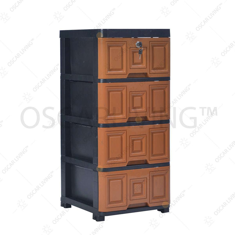 LEMARI PLASTIK - PLASTIC WARDROBE Lemari Plastik Miami Laci Milaci Motif Square MIAMI OSCARLIVING