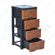 LEMARI PLASTIK - PLASTIC WARDROBE Lemari Plastik Miami Laci Milaci Motif Square MIAMI OSCARLIVING