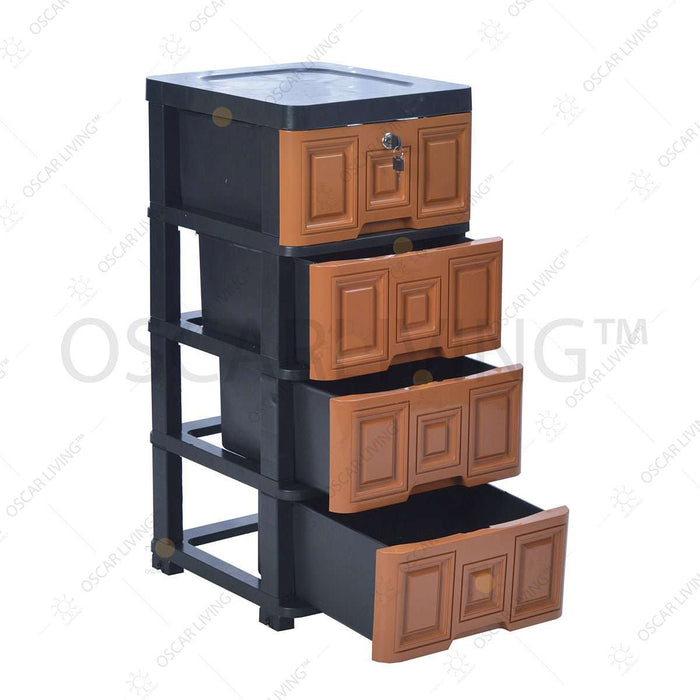 LEMARI PLASTIK - PLASTIC WARDROBE Lemari Plastik Miami Laci Milaci Motif Square MIAMI OSCARLIVING