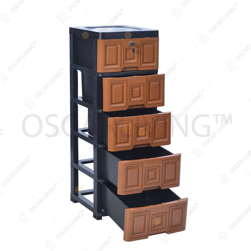 LEMARI PLASTIK - PLASTIC WARDROBE Lemari Plastik Miami Laci Milaci Motif Square MIAMI OSCARLIVING