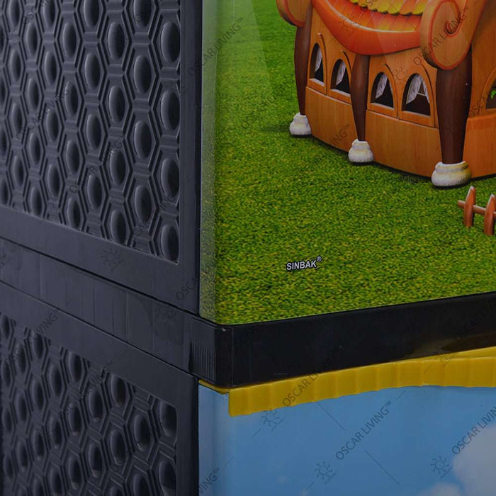 LEMARI PLASTIK - PLASTIC WARDROBE Lemari Plastik Sinbak Rak 4 Susun Motif Mario | Plastic Wardrobe SINBAK OSCARLIVING