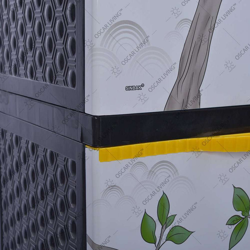 LEMARI PLASTIK - PLASTIC WARDROBE Lemari Plastik Sinbak Rak 4 Susun Motif | Plastic Wardrobe SINBAK OSCARLIVING