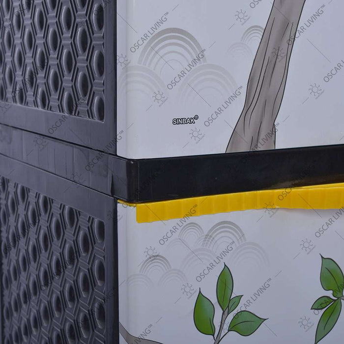 LEMARI PLASTIK - PLASTIC WARDROBE Lemari Plastik Sinbak Rak 4 Susun Motif | Plastic Wardrobe SINBAK OSCARLIVING
