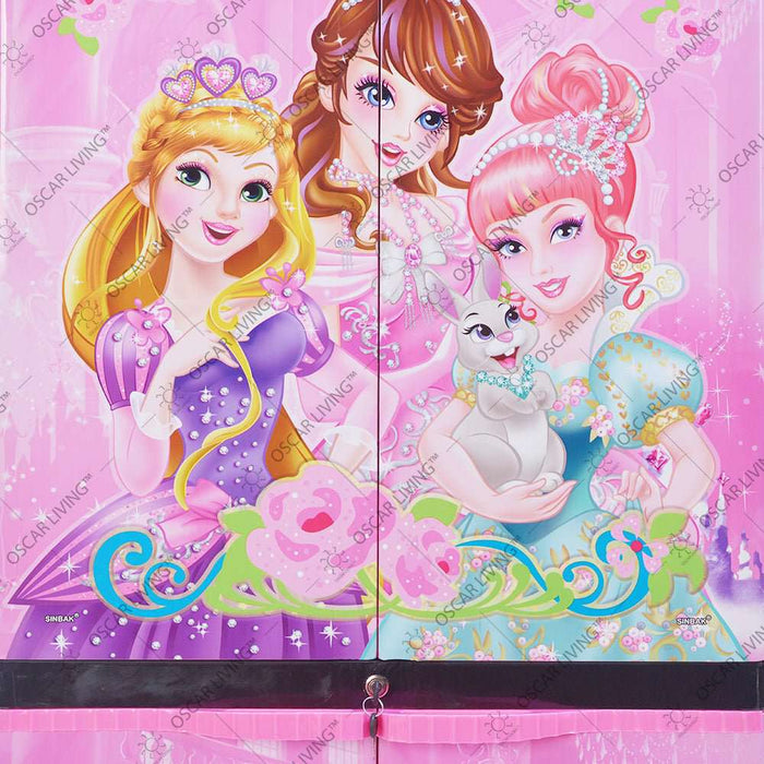 LEMARI PLASTIK - PLASTIC WARDROBE Lemari Plastik Sinbak Motif Princess | Plastic Wardrobe SINBAK OSCARLIVING
