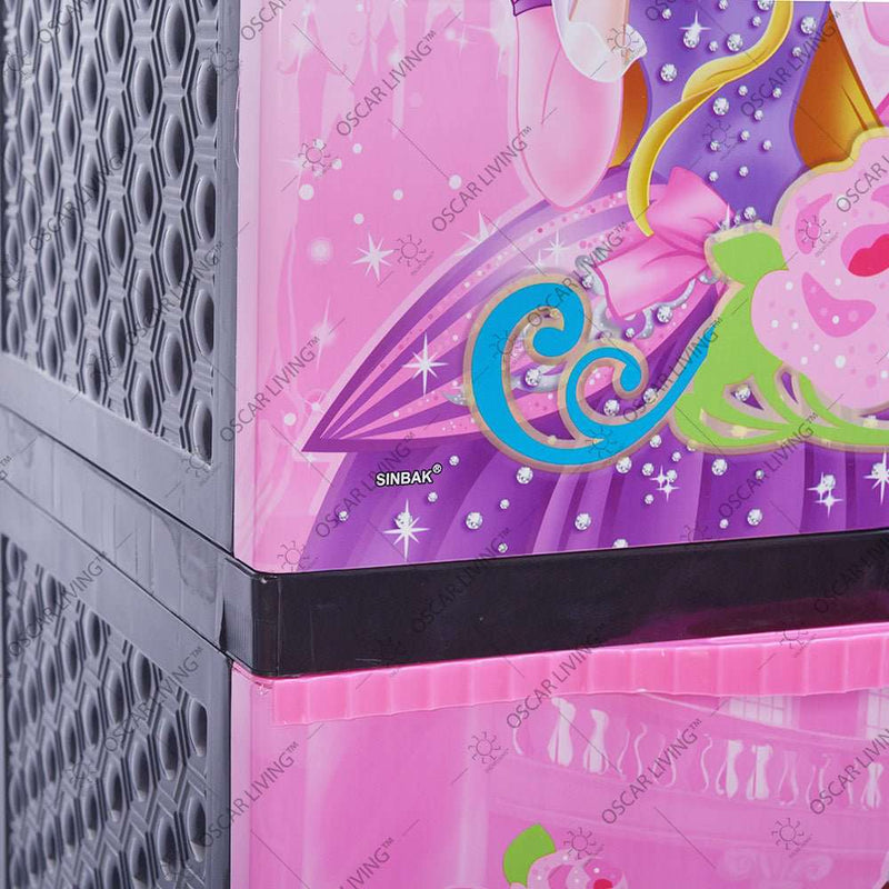 LEMARI PLASTIK - PLASTIC WARDROBE Lemari Plastik Sinbak Motif Princess | Plastic Wardrobe SINBAK OSCARLIVING