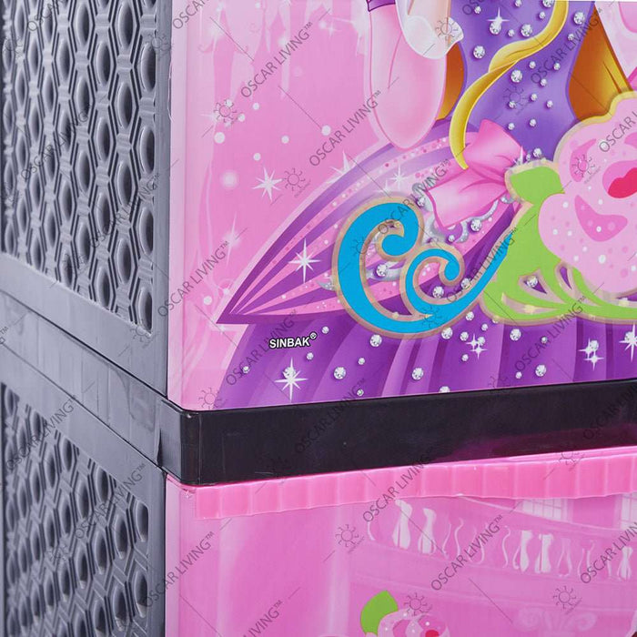 LEMARI PLASTIK - PLASTIC WARDROBE Lemari Plastik Sinbak Motif Princess | Plastic Wardrobe SINBAK OSCARLIVING