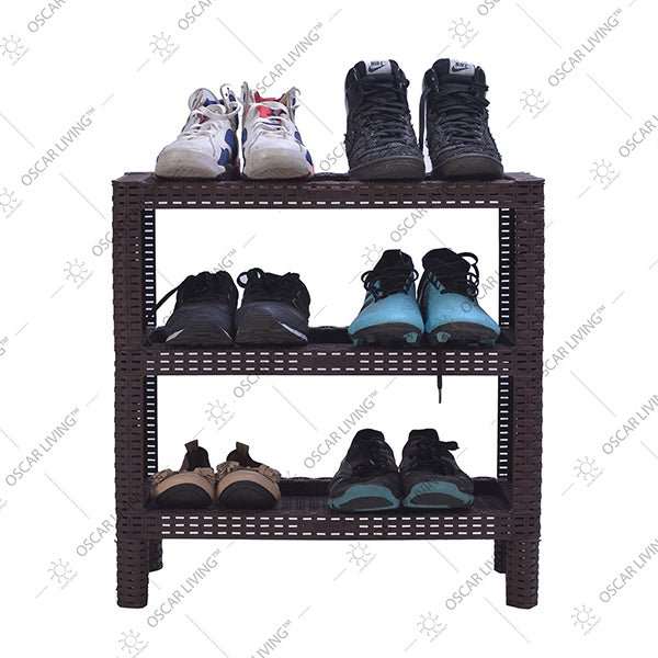 Rak sepatu Plastik Rak Sepatu Plastik Motif Rotan Tabitha TABITHA OSCARLIVING