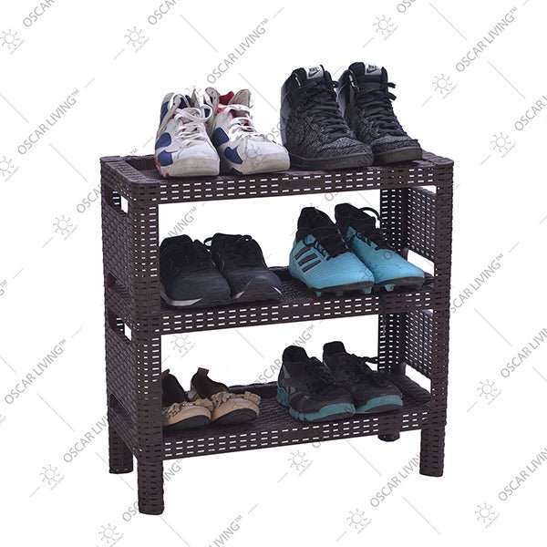 Rak sepatu Plastik Rak Sepatu Plastik Motif Rotan Tabitha TABITHA OSCARLIVING