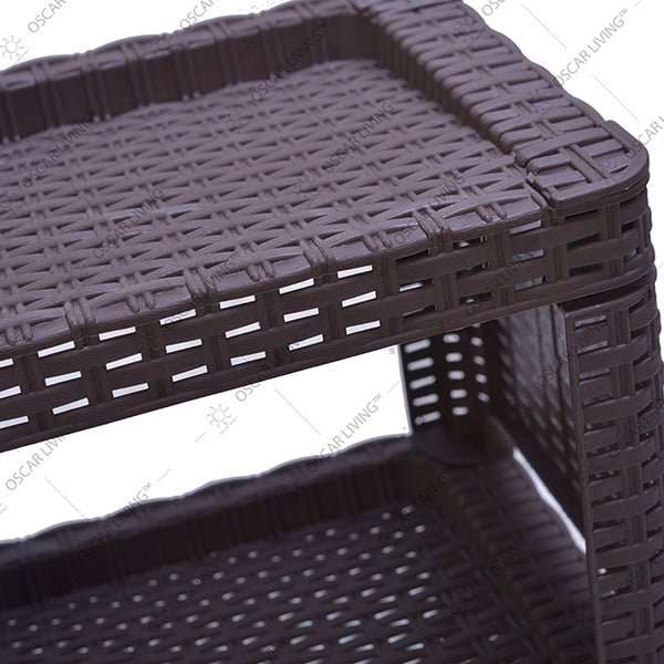 Rak sepatu Plastik Rak Sepatu Plastik Motif Rotan Tabitha TABITHA OSCARLIVING