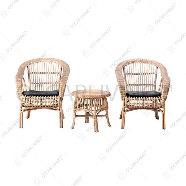 KURSI TERAS Kursi Dan Meja Teras Anyaman Rotan Barokah OLIV Mbale | Fullset 2 Kursi - 1 Meja OLIV OSCARLIVING