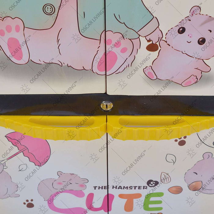 LEMARI PLASTIK - PLASTIC WARDROBE Lemari Plastik Sinbak Rak 4 Susun Motif Hamster | Plastic Wardrobe SINBAK OSCARLIVING