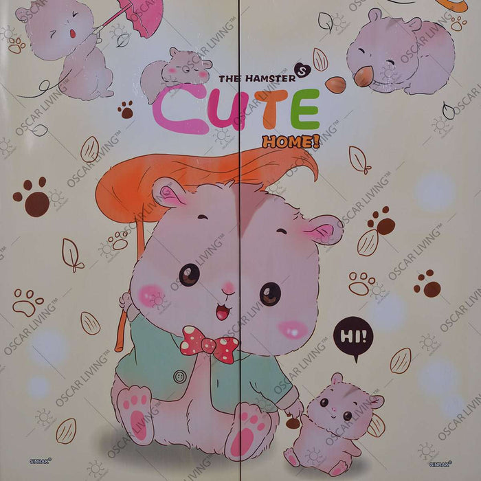 LEMARI PLASTIK - PLASTIC WARDROBE Lemari Plastik Sinbak Rak 4 Susun Motif Hamster | Plastic Wardrobe SINBAK OSCARLIVING