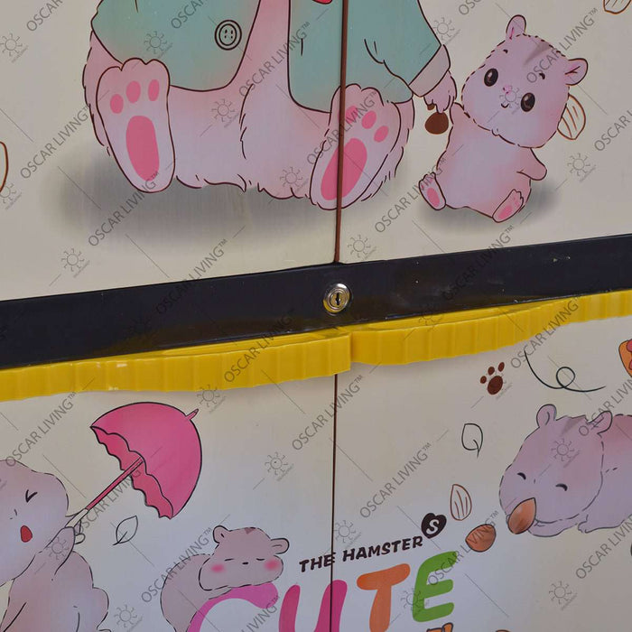 LEMARI PLASTIK - PLASTIC WARDROBE Lemari Plastik Sinbak Rak 4 Susun Motif Hamster | Plastic Wardrobe SINBAK OSCARLIVING