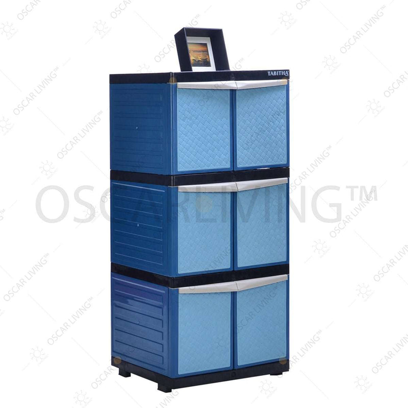 LEMARI PLASTIK - PLASTIC WARDROBE Lemari Plastik Tabitha Motif Anyam | Plastic Wardrobe TABITHA OSCARLIVING