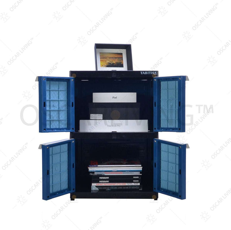 LEMARI PLASTIK - PLASTIC WARDROBE Lemari Plastik Tabitha Motif Anyam | Plastic Wardrobe TABITHA OSCARLIVING