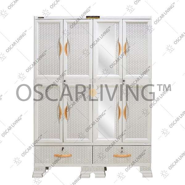 LEMARI PLASTIK - PLASTIC WARDROBE Lemari Plastik Napolly Cabro466 + Kaca | Plastic Wardrobe NAPOLLY OSCARLIVING