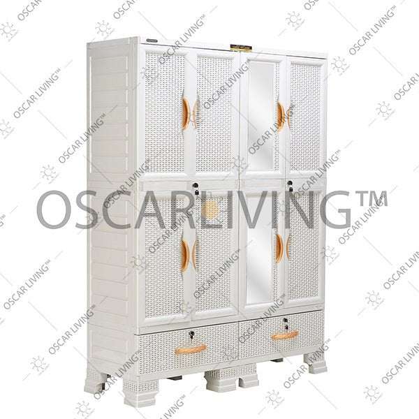 LEMARI PLASTIK - PLASTIC WARDROBE Lemari Plastik Napolly Cabro466 + Kaca | Plastic Wardrobe NAPOLLY OSCARLIVING
