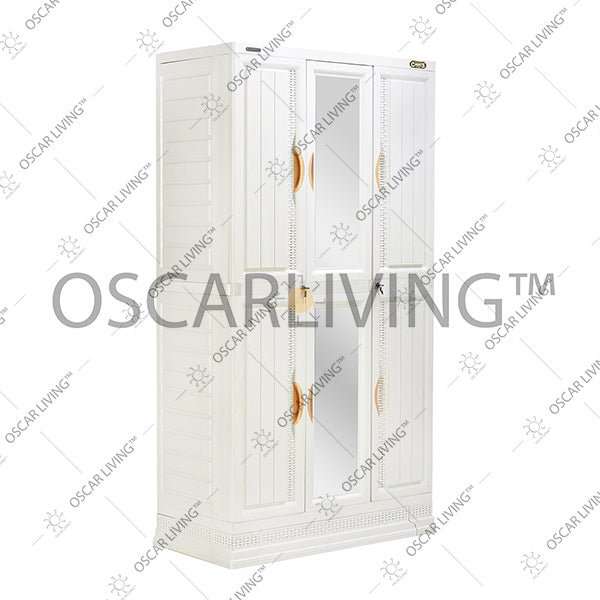LEMARI PLASTIK - PLASTIC WARDROBE Lemari Plastik Napolly Cabro388 + Kaca | Plastic Wardrobe NAPOLLY OSCARLIVING