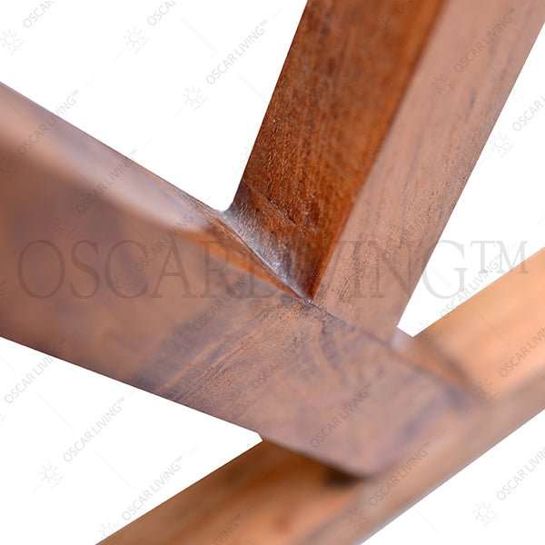 Meja Serbaguna Meja Sudut Kayu Jati Natural OLIV Hasibuan Zigzag OLIV OSCARLIVING