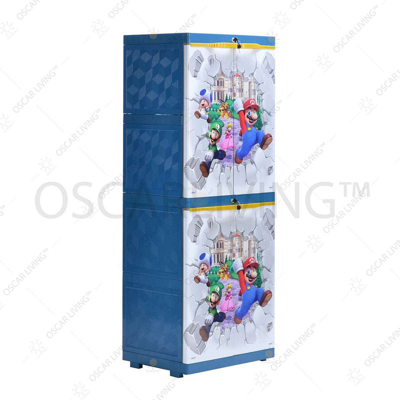 LEMARI PLASTIK - PLASTIC WARDROBE Lemari Plastik Sinbak Mini 4 Susun Motif | Plastic Wardrobe SINBAK OSCARLIVING