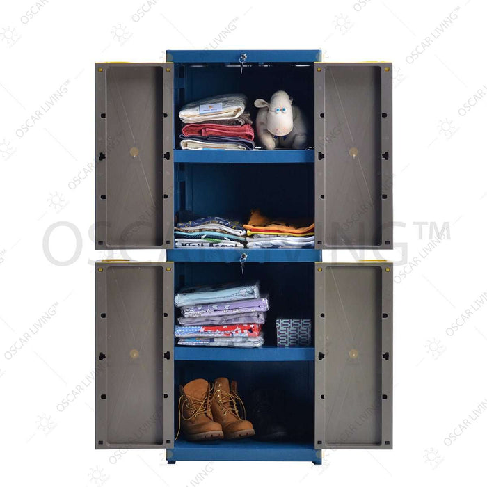 LEMARI PLASTIK - PLASTIC WARDROBE Lemari Plastik Sinbak Mini 4 Susun Motif | Plastic Wardrobe SINBAK OSCARLIVING