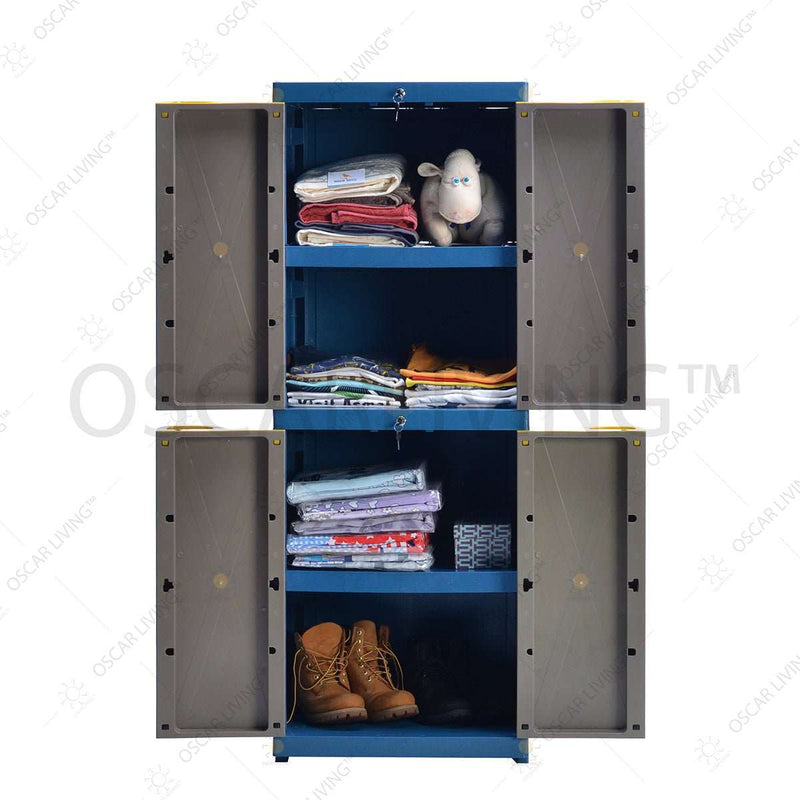 LEMARI PLASTIK - PLASTIC WARDROBE Lemari Plastik Sinbak Mini 4 Susun Motif | Plastic Wardrobe SINBAK OSCARLIVING