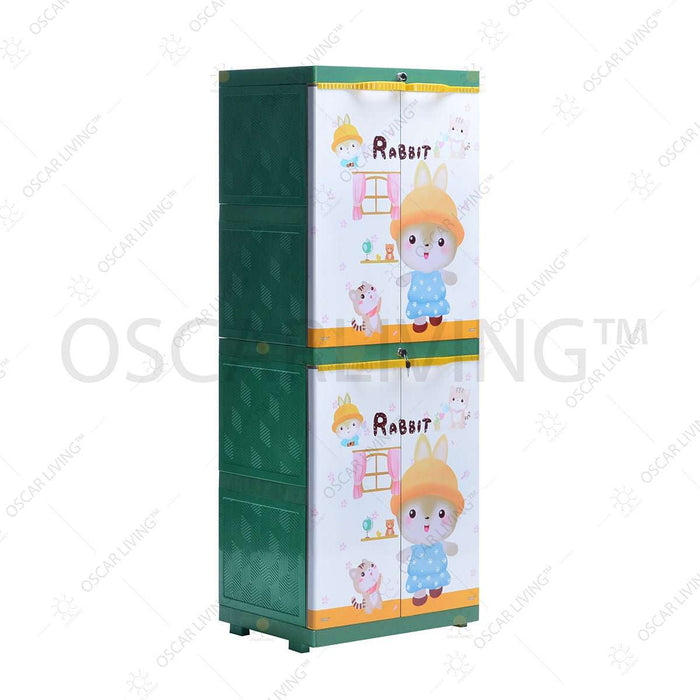 LEMARI PLASTIK - PLASTIC WARDROBE Lemari Plastik Sinbak Mini 4 Susun Motif | Plastic Wardrobe SINBAK OSCARLIVING