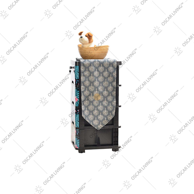 LEMARI PLASTIK - PLASTIC WARDROBE Lemari Plastik Laci Miami Milaci Motif Leaf MIAMI OSCARLIVING