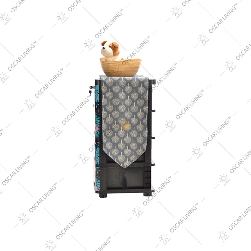 LEMARI PLASTIK - PLASTIC WARDROBE Lemari Plastik Laci Miami Milaci Motif Leaf MIAMI OSCARLIVING