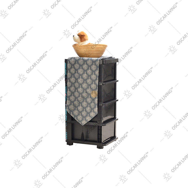 LEMARI PLASTIK - PLASTIC WARDROBE Lemari Plastik Laci Miami Milaci Motif Leaf MIAMI OSCARLIVING