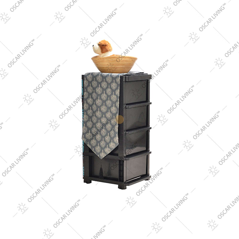 LEMARI PLASTIK - PLASTIC WARDROBE Lemari Plastik Laci Miami Milaci Motif Leaf MIAMI OSCARLIVING