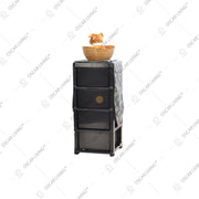 LEMARI PLASTIK - PLASTIC WARDROBE Lemari Plastik Laci Miami Milaci Motif Leaf MIAMI OSCARLIVING