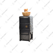 LEMARI PLASTIK - PLASTIC WARDROBE Lemari Plastik Laci Miami Milaci Motif Leaf MIAMI OSCARLIVING