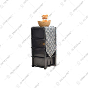 LEMARI PLASTIK - PLASTIC WARDROBE Lemari Plastik Laci Miami Milaci Motif Leaf MIAMI OSCARLIVING