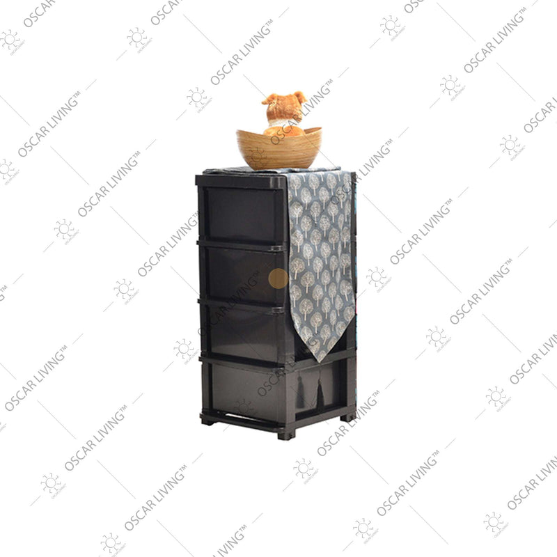 LEMARI PLASTIK - PLASTIC WARDROBE Lemari Plastik Laci Miami Milaci Motif Leaf MIAMI OSCARLIVING