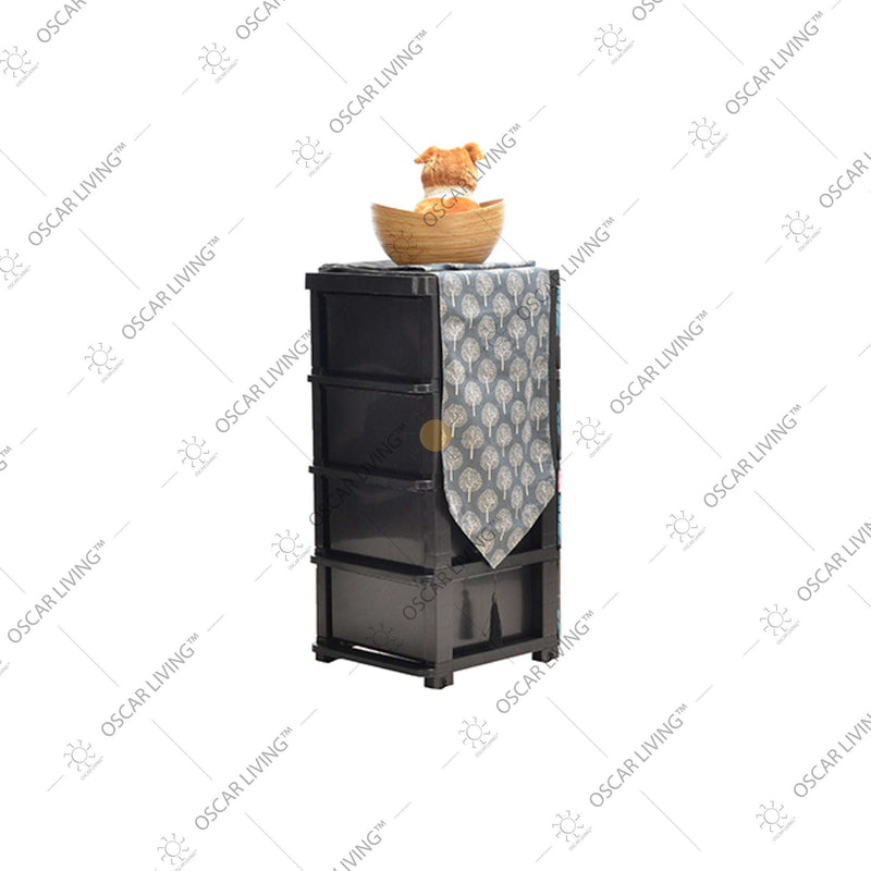 LEMARI PLASTIK - PLASTIC WARDROBE Lemari Plastik Laci Miami Milaci Motif Leaf MIAMI OSCARLIVING