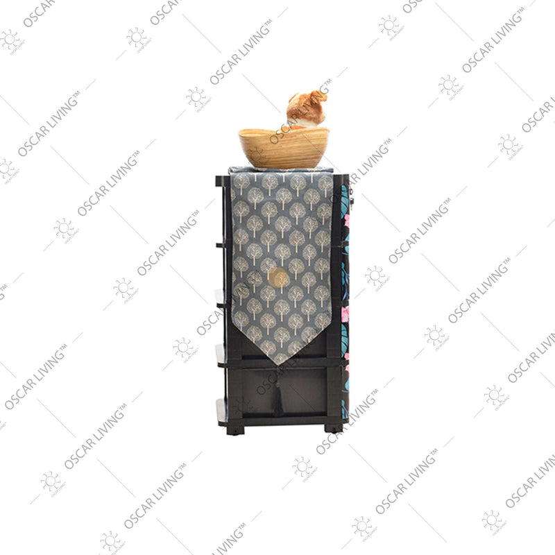 LEMARI PLASTIK - PLASTIC WARDROBE Lemari Plastik Laci Miami Milaci Motif Leaf MIAMI OSCARLIVING