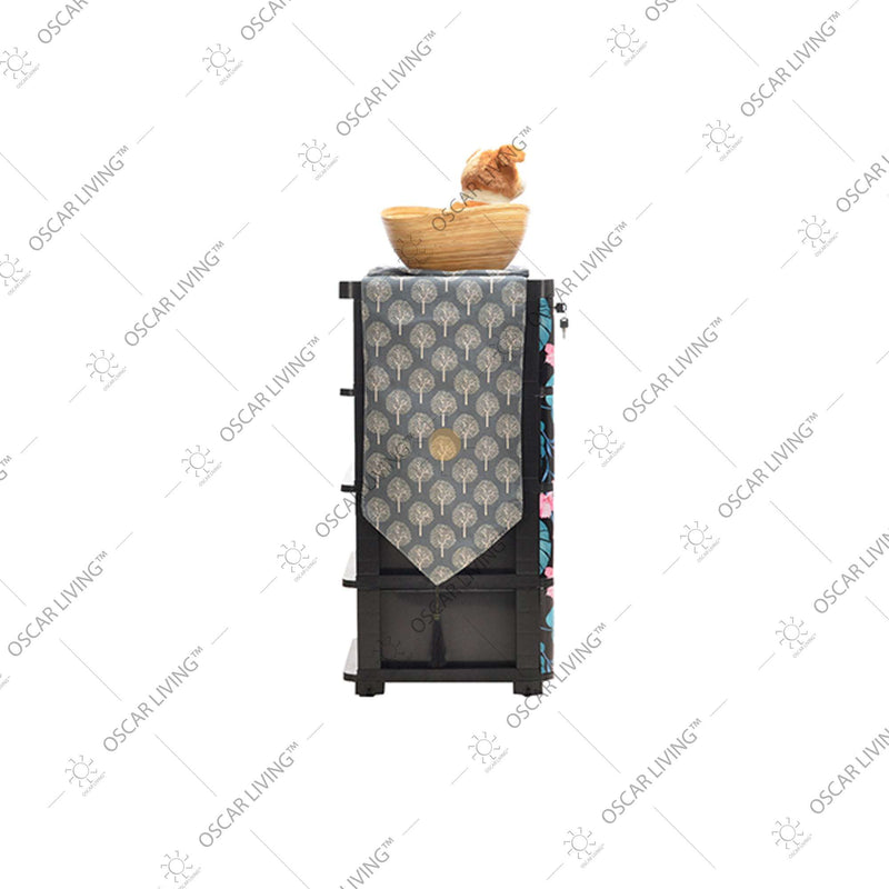 LEMARI PLASTIK - PLASTIC WARDROBE Lemari Plastik Laci Miami Milaci Motif Leaf MIAMI OSCARLIVING