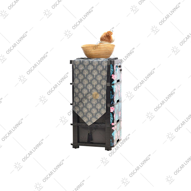 LEMARI PLASTIK - PLASTIC WARDROBE Lemari Plastik Laci Miami Milaci Motif Leaf MIAMI OSCARLIVING