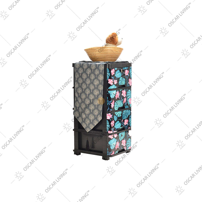 LEMARI PLASTIK - PLASTIC WARDROBE Lemari Plastik Laci Miami Milaci Motif Leaf MIAMI OSCARLIVING