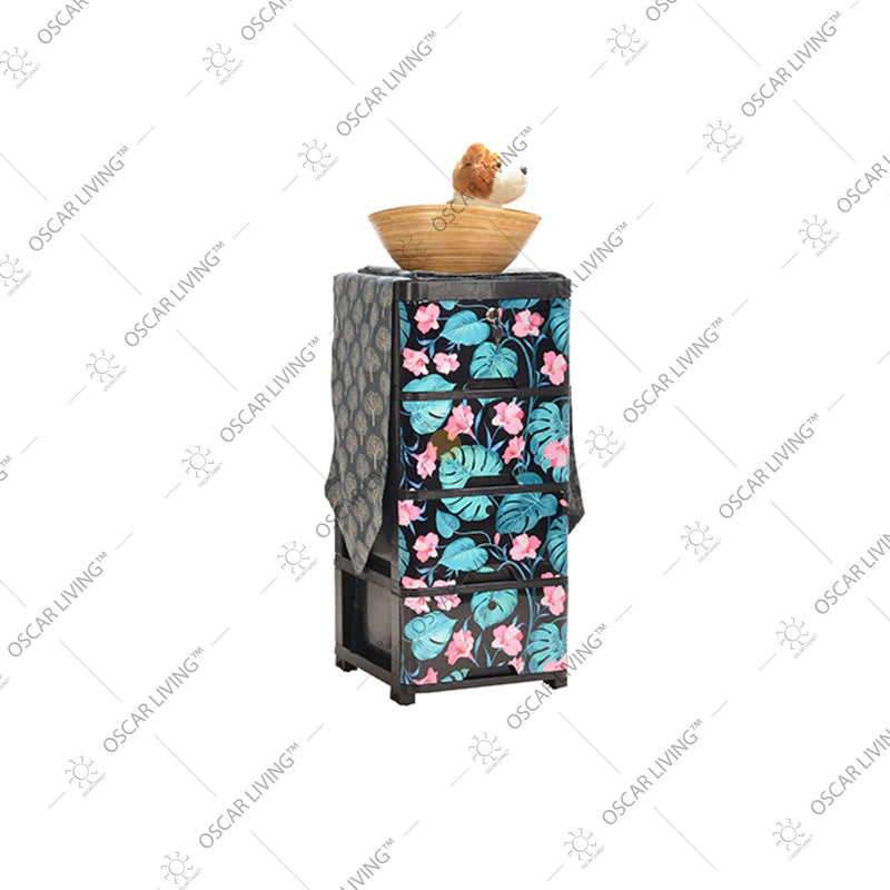 LEMARI PLASTIK - PLASTIC WARDROBE Lemari Plastik Laci Miami Milaci Motif Leaf MIAMI OSCARLIVING
