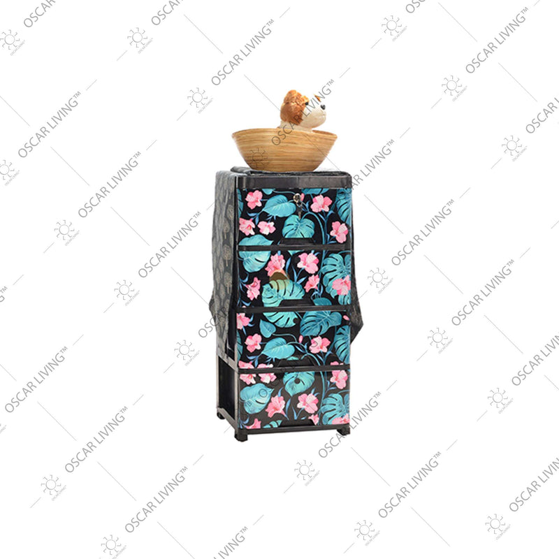 LEMARI PLASTIK - PLASTIC WARDROBE Lemari Plastik Laci Miami Milaci Motif Leaf MIAMI OSCARLIVING